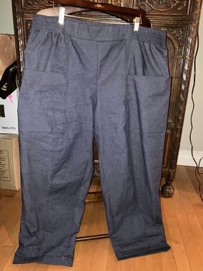 Smoking Lily Wide Leg Pull-On Pants in Denim — Comfortable Everyday Style